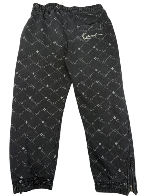 VINTAGE KARL KANI JOGGERS BLACK ALL-OVER PRINT M