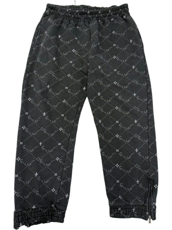 VINTAGE KARL KANI JOGGERS BLACK ALL-OVER PRINT M