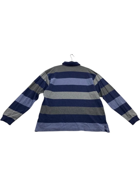 VINTAGE LACOSTE ΜΑΚΡΥΜΑΝΙΚΟ POLO ΡΙΓΕ ΜΠΛΕ ΓΚΡΙ ΑΝΔΡΙΚΟ L