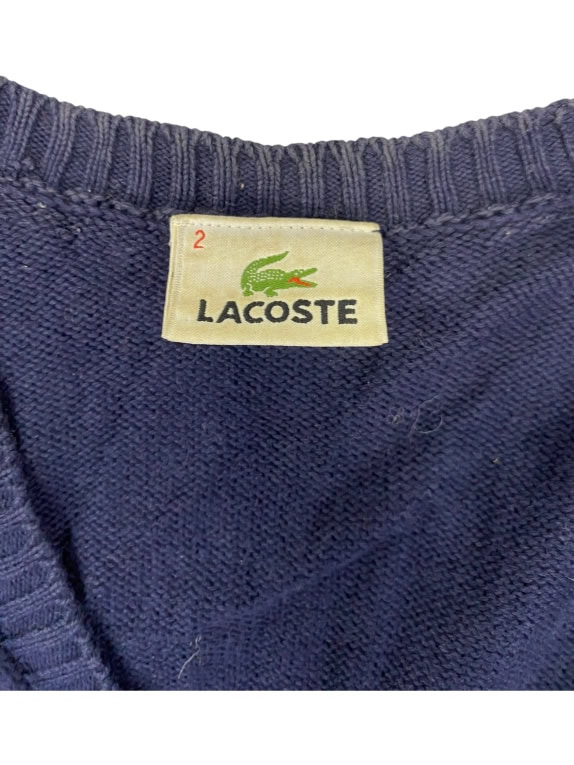 VINTAGE LACOSTE ΜΠΛΕ ΠΛΕΚΤΗ ΖΑΚΕΤΑ XS/S