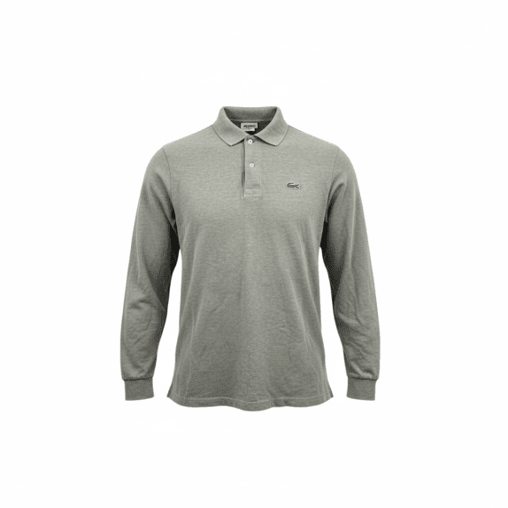 POLO LACOSTE VINTAGE A MANICHE LUNGHE GRIGIA DA UOMO M/L