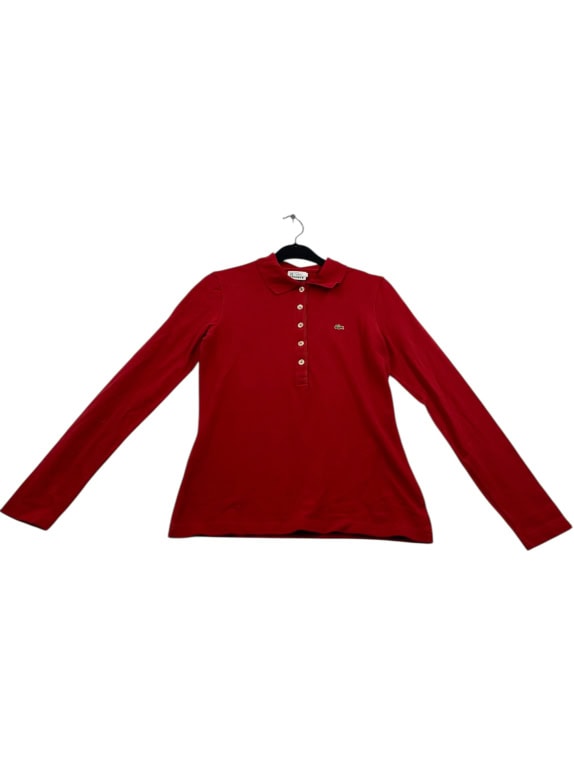 VINTAGE LACOSTE POLO ΜΑΚΡΥ ΜΑΝΙΚΙ ΚΟΚΚΙΝΟ ΑΝΔΡΙΚΟ S/M