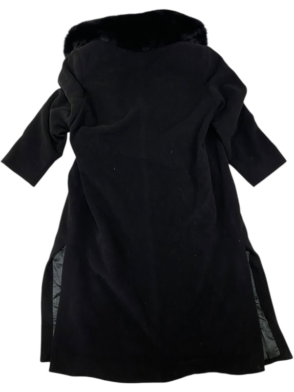 VINTAGE LAURAPIÙ DI LAURA BIAGIOTTI ΜΑΥΡΟ ΜΑΚΡΥ ΠΑΛΤΟ ΜΕ ΓΟΥΝΑ XL/2XL