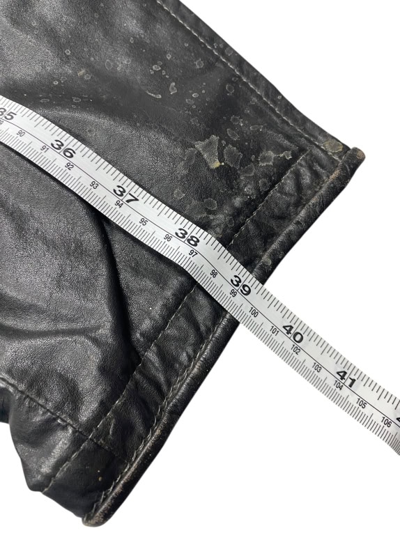 VINTAGE LEATHER RACING PANTS ΜΕ ΠΡΟΣΤΑΤΕΥΤΙΚΑ ΚΑΙ ΛΕΠΤΟΜΕΡΕΙΕΣ ΣΕ ΠΟΡΤΟΚΑΛΙ ΧΡΩΜΑ ΜΑΥΡΟ ΓΥΝΑΙΚΕΙΟ XXS