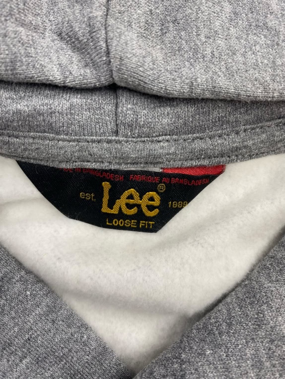 VINTAGE LEE HOODIE GREY MEN'S L