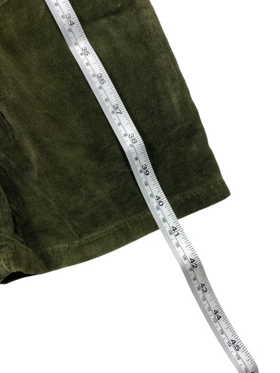 VINTAGE LES COPAINS VELVET TROUSERS STRAIGHT LEG KHAKI WOMEN XS