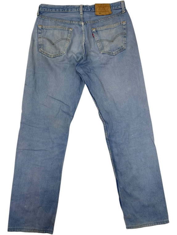 VINTAGE LEVI\'S 501 JEANS BLU A GAMBA DRITTA L