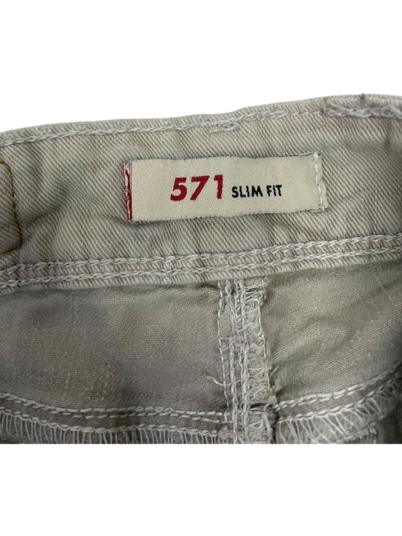 VINTAGE LEVI'S 571 SLIM FIT JEAN ΠΑΝΤΕΛΟΝΙ ΣΕ ΜΠΕΖ/ΓΚΡΙ S