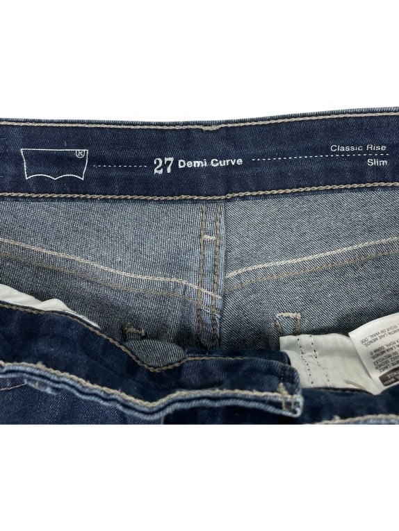 JEANS DA DONNA VINTAGE LEVI\'S DEMI CURVE SLIM FIT IN BLU SCURO M