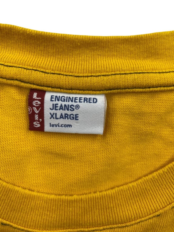 VINTAGE LEVI'S ENGINEERED JEANS LONG SLEEVE TOP YELLOW MEN'S XL