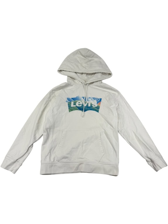 FELPA CON CAPPUCCIO VINTAGE LEVI\'S LOGO BIANCA DA UOMO M