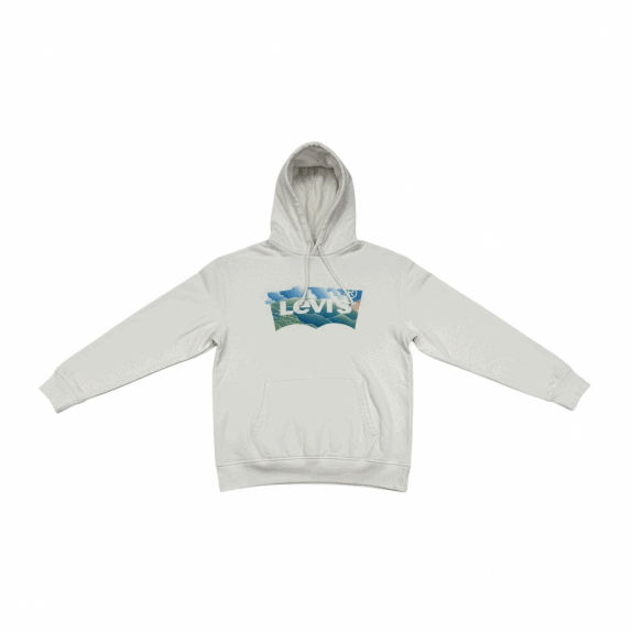 FELPA CON CAPPUCCIO VINTAGE LEVI\'S LOGO BIANCA DA UOMO M