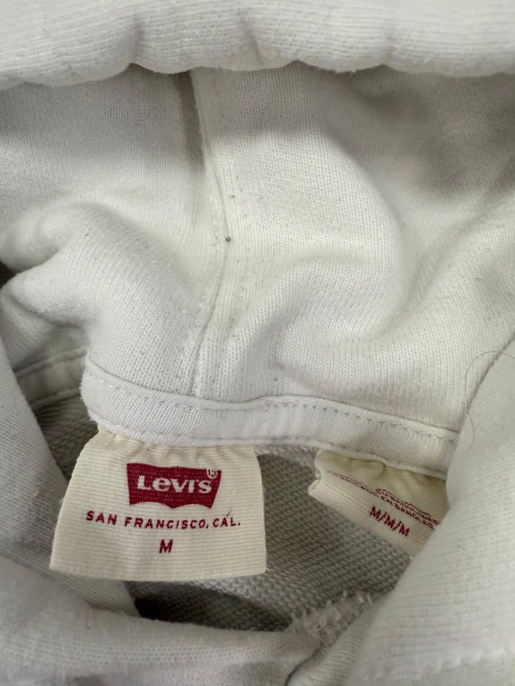 FELPA CON CAPPUCCIO VINTAGE LEVI\'S LOGO BIANCA DA UOMO M