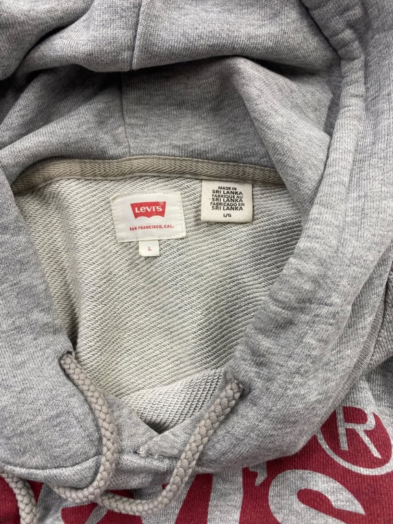FELPA CON CAPPUCCIO VINTAGE LEVI\'S LOGO GRIGIO UNISEX L