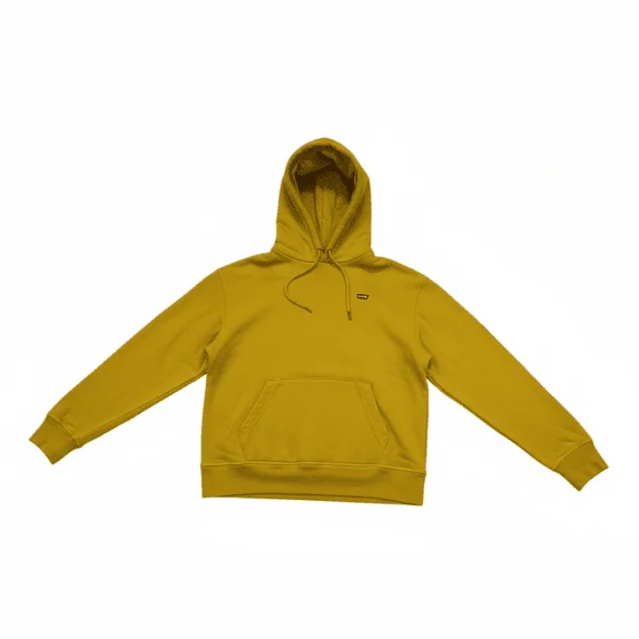 VINTAGE LEVI'S WOMEN'S YELLOW PULLOVER HOODIE XS