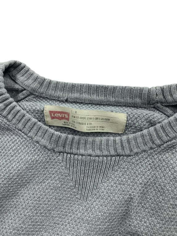 VINTAGE LEVI\'S maglia lavorata a maglia slim fit grigia da uomo L
