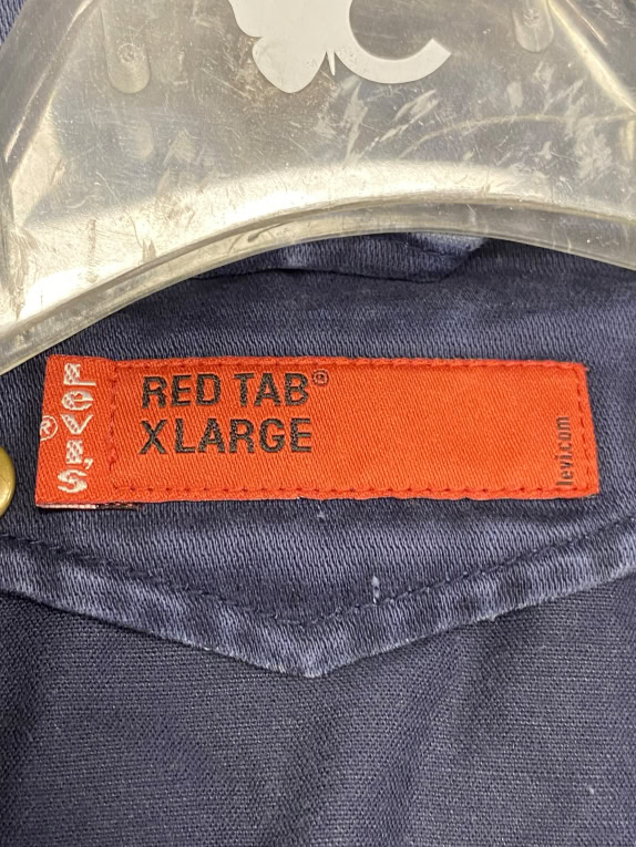 Parka vintage Levi\'s Red Tab da uomo XL con cappuccio e fodera blu scuro