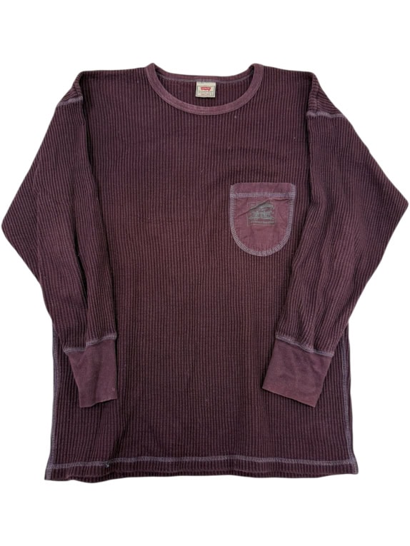 VINTAGE LEVI\'S - Maglia termica a nido d’ape - Bordeaux/Prugna - L