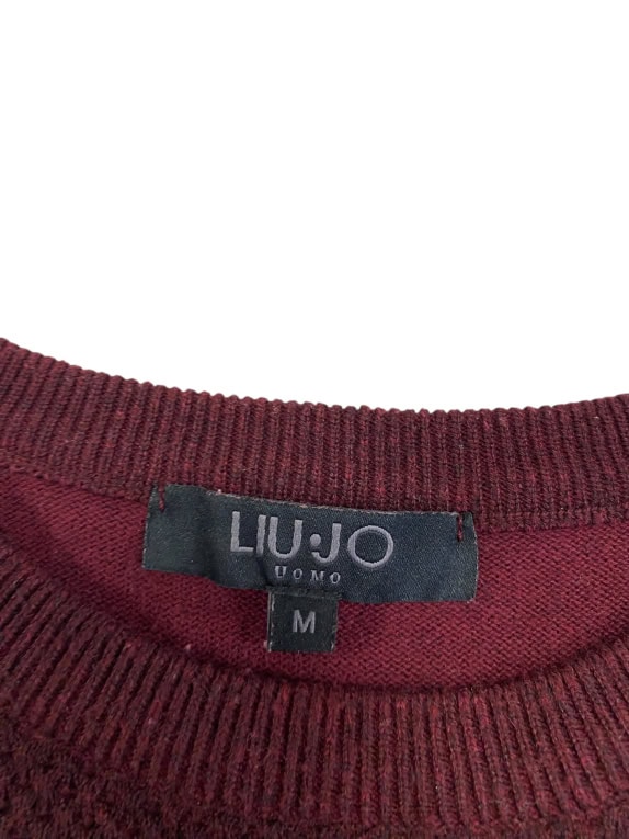 VINTAGE LIU JO UOMO CREWNECK KNIT SWEATER BURGUNDY MEN M