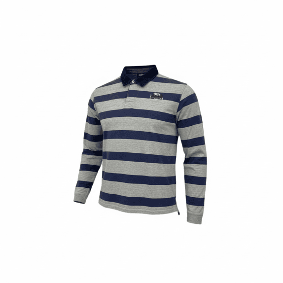 VINTAGE LONSDALE Polo a righe da uomo a maniche lunghe XXL