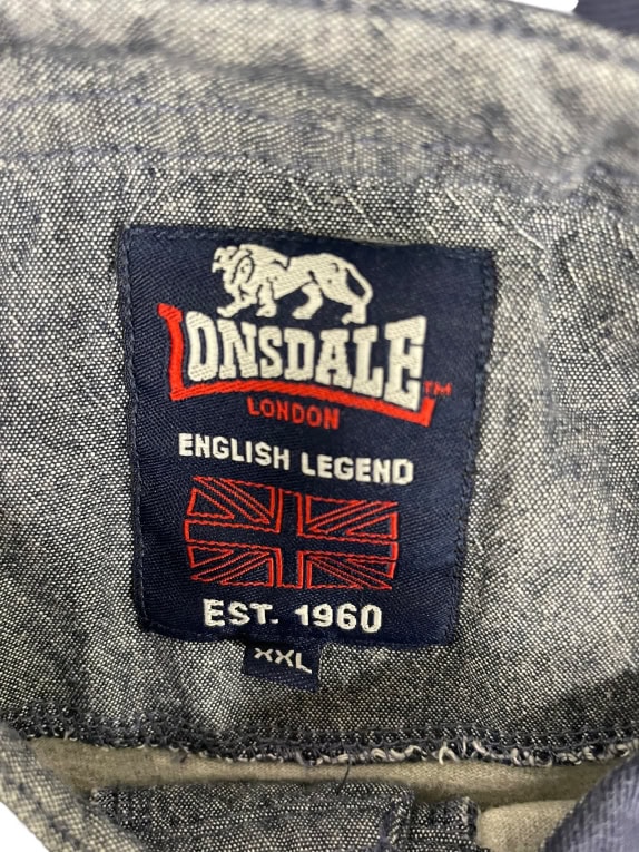 VINTAGE LONSDALE ΜΑΚΡΥΜΑΝΙΚΗ ΡΙΓΕ ΠΟΛΟ ΜΠΛΟΥΖΑ ΑΝΔΡΙΚΗ XXL