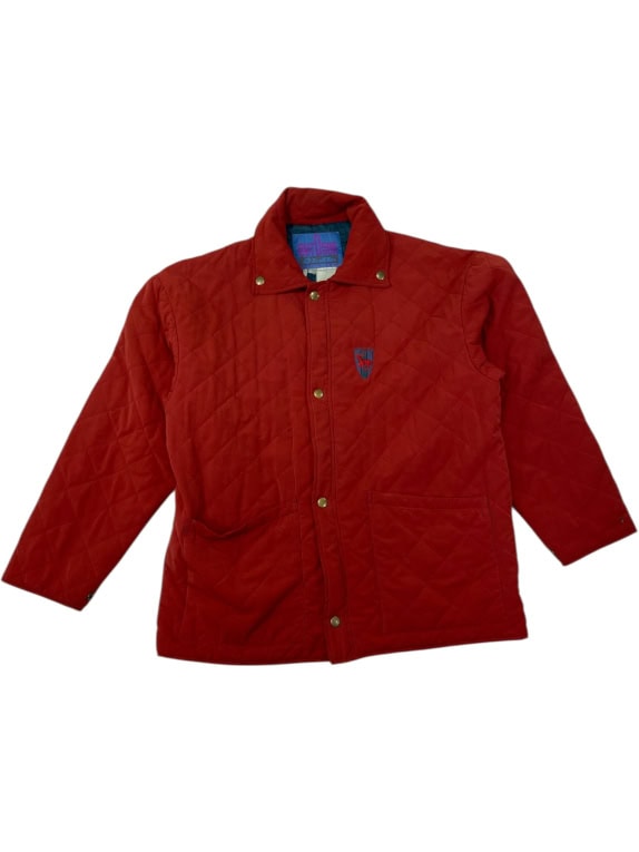 VINTAGE LOTTO RED QUILTED JACKET L