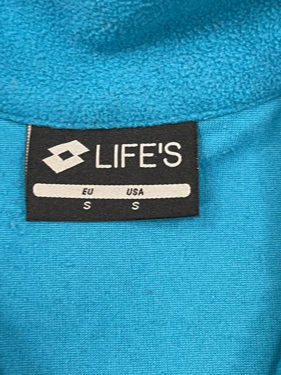 Giacca in pile turchese Vintage Lotto Life\'s con mezza zip