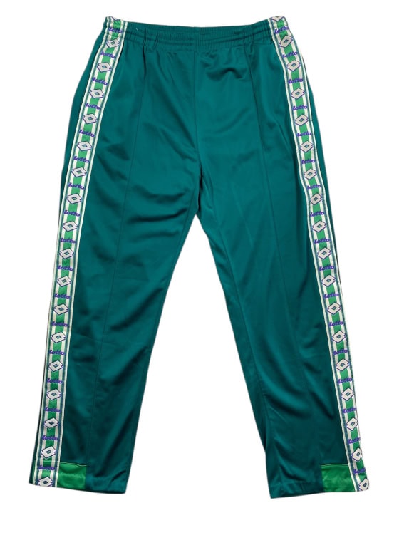 Pantaloni della tuta vintage Lotto con logo laterale verdi da uomo M