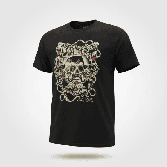 VINTAGE LUCKY 13 BARBERIA LOS MUERTOS SKULL