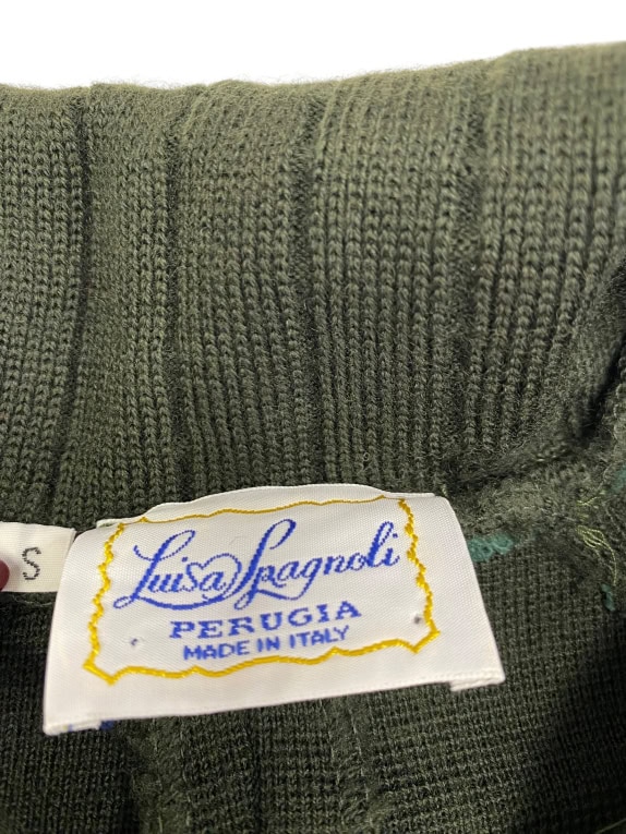 VINTAGE LUISA SPAGNOLI KNIT CARDIGAN BUTTON UP GREEN WOMEN'S S