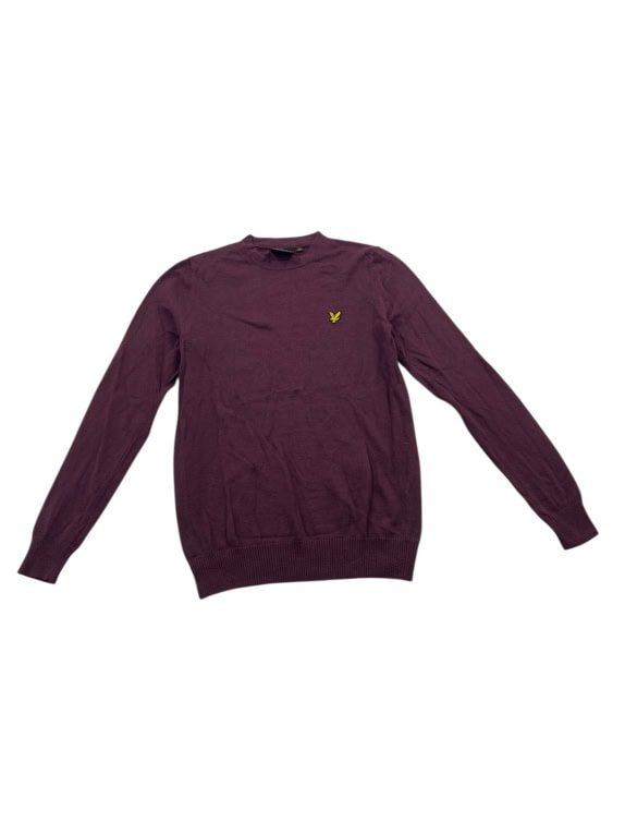 VINTAGE LYLE & SCOTT CREWNECK KNIT SWEATER BURGUNDY MENS S
