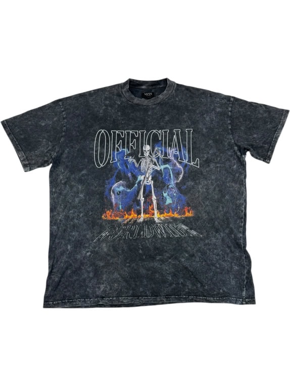 VINTAGE MAN BOOHOOMAN T-SHIRT ΜΕ ΣΧΕΔΙΟ ΣΚΕΛΕΤΟΥ