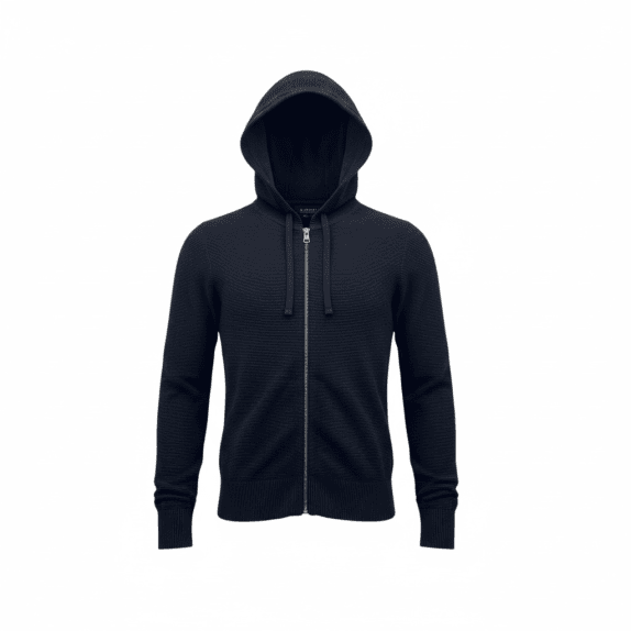 VINTAGE MARC O'POLO KNITTED HOODED CARDIGAN ORGANIC COTTON BLACK MEN'S M
