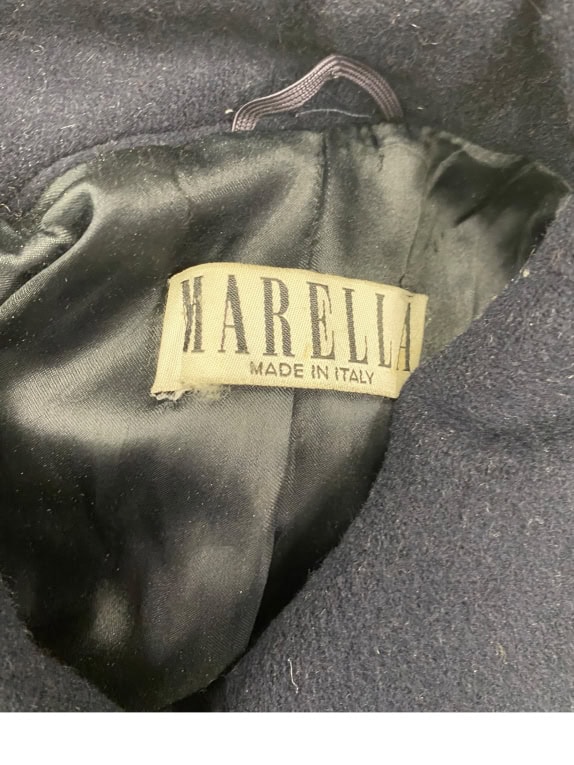 VINTAGE MARELLA CAPPOTTO LUNGO BLU SCURO M/L