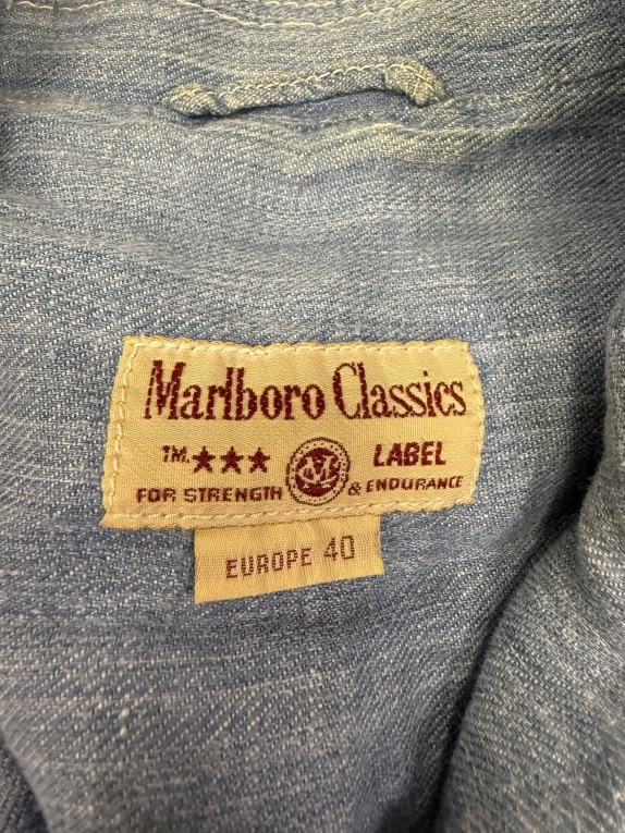 VINTAGE MARLBORO CLASSICS ΜΠΟΥΦΑΝ ΛΙΝΟ ΜΠΛΕ ΓΥΝΑΙΚΕΙΟ S/M