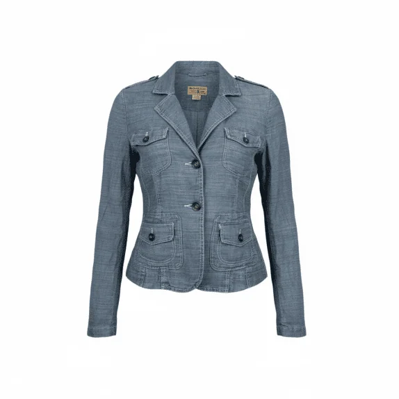 VINTAGE MARLBORO CLASSICS LINEN JACKET BLUE WOMEN'S S/M