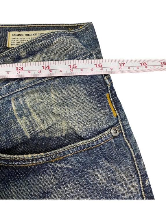 VINTAGE MELTIN'POT DENIM JEANS WITH FADED DETAILS BLUE MENS W32