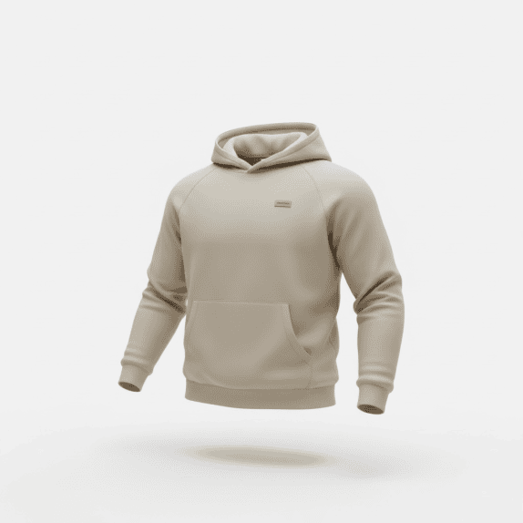 VINTAGE MINIMUM HOODIE SWEATSHIRT LOGO PATCH BEIGE MEN'S L