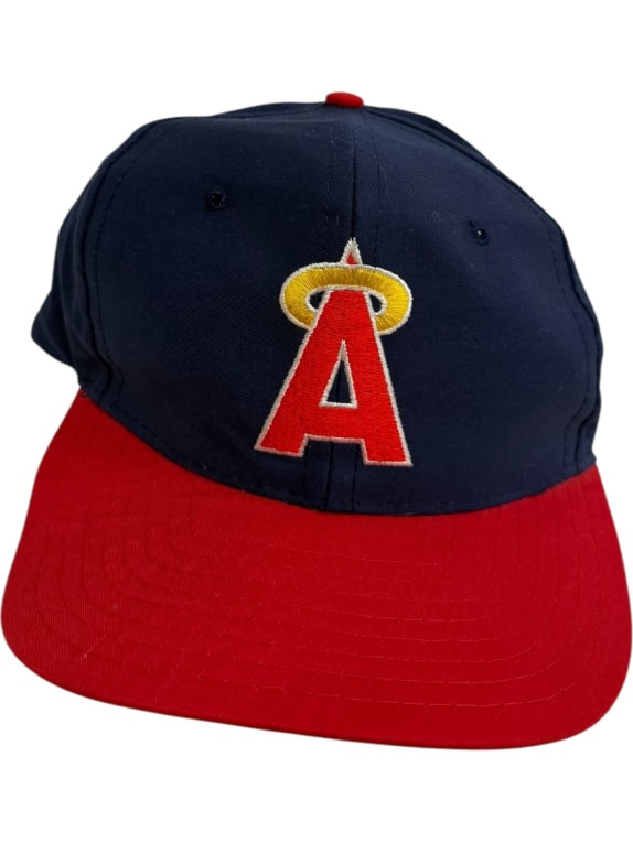 VINTAGE MLB ANAHEIM ANGELS BASEBALL CAP - NAVY/RED