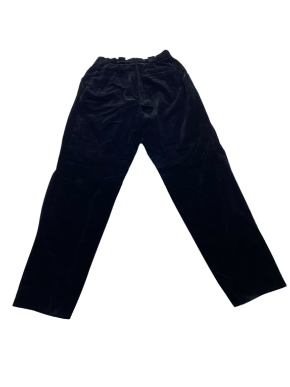 VINTAGE MOSCHINO VELVET TROUSERS WITH EMBROIDERED LOGO BLACK WOMEN XXS