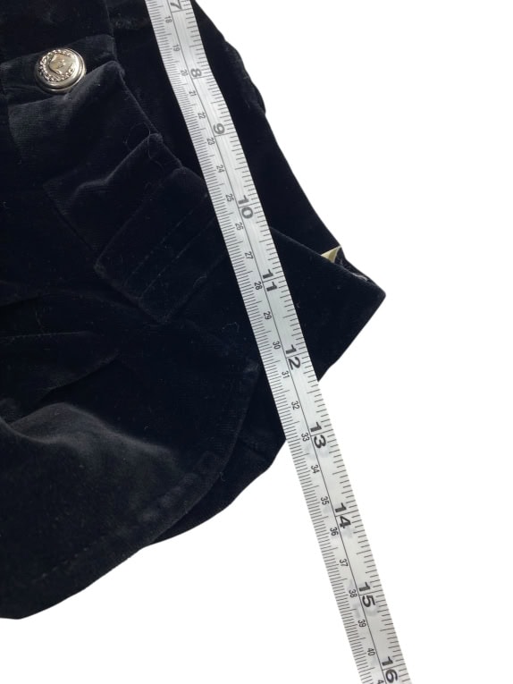 VINTAGE MOSCHINO VELVET TROUSERS WITH EMBROIDERED LOGO BLACK WOMEN XXS