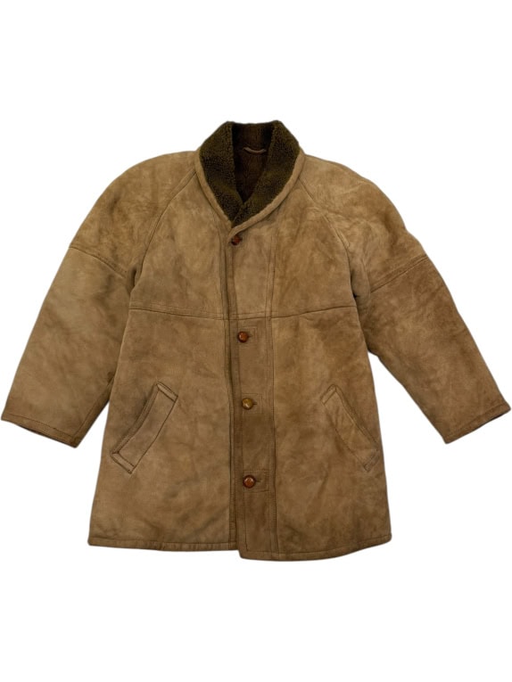 VINTAGE MUFLONE ΓΥΝΑΙΚΕΙΟ ΔΕΡΜΑΤΙΝΟ SHEARLING ΠΑΛΤΟ M/L