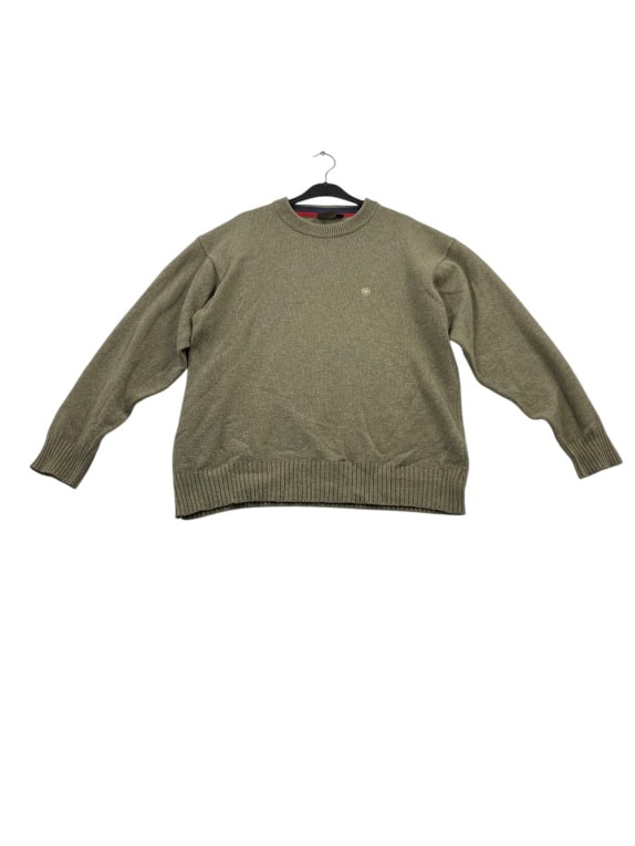 VINTAGE MURPHY & NYE MAGLIONE LAVORATO A MAGLIA GIROCOLLO VERDE OLIVA UOMO M