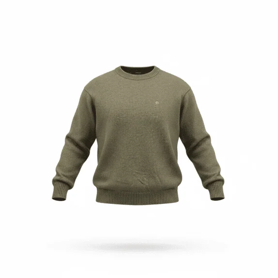 VINTAGE MURPHY & NYE MAGLIONE LAVORATO A MAGLIA GIROCOLLO VERDE OLIVA UOMO M