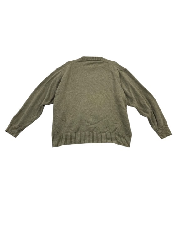 VINTAGE MURPHY & NYE MAGLIONE LAVORATO A MAGLIA GIROCOLLO VERDE OLIVA UOMO M