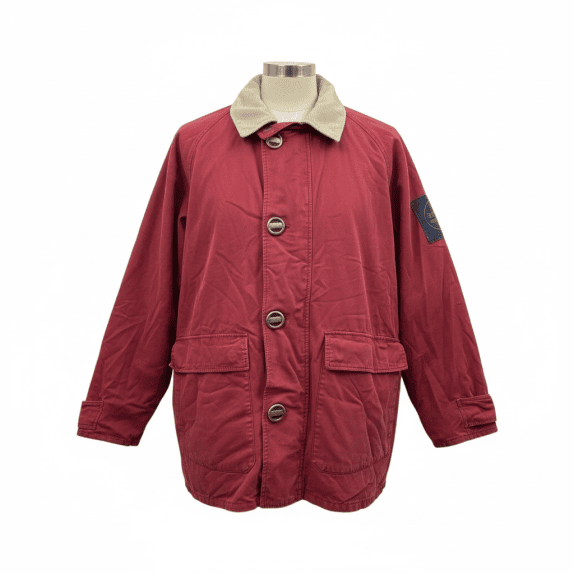 VINTAGE MURPHY & NYE SAILMAKERS ΤΖΑΚΕΤ ΜΕ CORDUROY ΓΙΑΚΑ ΚΟΚΚΙΝΟ ΑΝΔΡΙΚΟ L XL