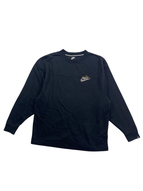 VINTAGE NIKE METALLIC LOGO SWEATSHIRT BLACK WOMEN'S S
