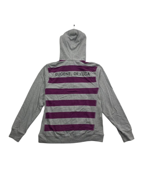 VINTAGE NIKE STRIPED HOODIE WITH LOGO GREY/PURPLE MEN'S S