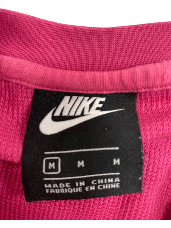 VINTAGE NIKE MAGLIA A MANICHE LUNGHE CON LOGO FUCSIA DA DONNA M