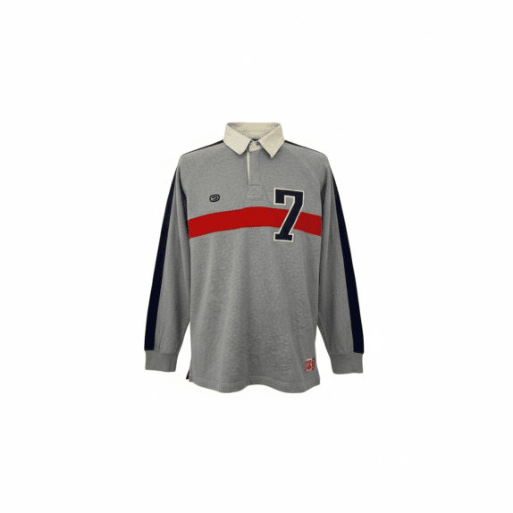 VINTAGE Nike Maglia da rugby a maniche lunghe grigia 7 M